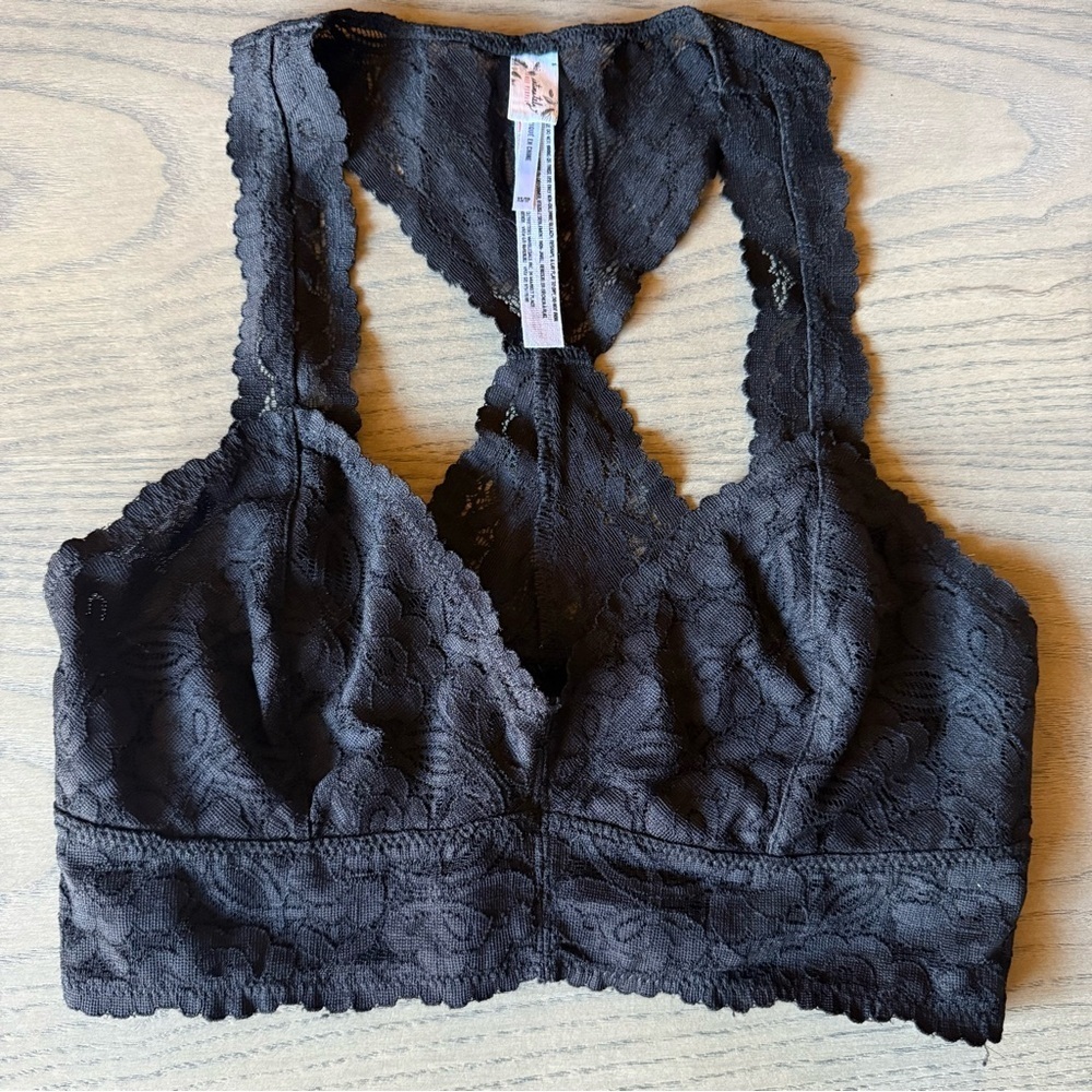 Free People Galloon Lace Racerback In Black XS - Picture 1 of 5